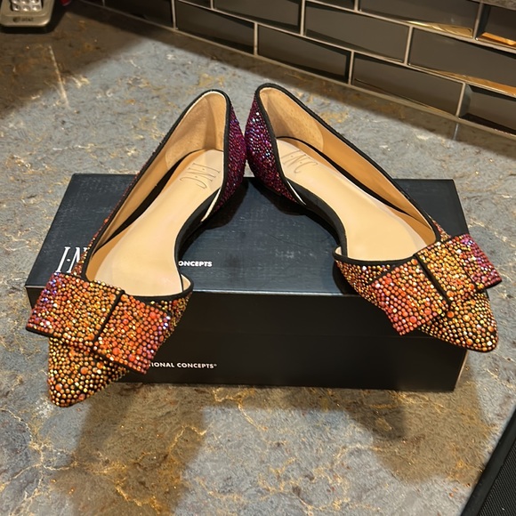 NWOT I.N.C. International Concepts pink ombré rhinestone flats, size 6.5. - Picture 4 of 13